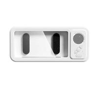 Support de téléphone portable pour salle de bain - Étanche - Avec rotation à 360° - Haut-parleur intégré visible avec support à ventouse - Pour miroir de salle de bain - Pare-vent mobile