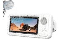 Support de téléphone portable pour salle de bain - Rotation à 360° - Support sûr avec haut-parleur - Étanche et visible - Avec haut-parleurs - Pour une meilleure qualité sonore - Miroir de salle de