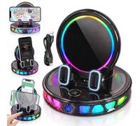 Support de téléphone portable pour voiture, 15 W, pour support de voiture | Éclairage 7RVB - Support magnétique pour téléphone portable - Ventouse rotative à 360° - Pour iPhone, Samsung, Google