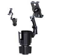 Support de téléphone portable pour voiture | Extenseur de tasse 2 en 1 avec support de téléphone pour voiture, adaptateur de boisson avec support de base réglable pour bouteille d'eau, voiture, camion