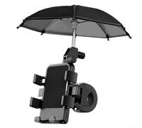 Support de téléphone portable réglable à 360 degrés avec pare-soleil intégré pour vélos et motos, support ABS robuste pour conduite et navigation en plein air (miroir avec parapluie)