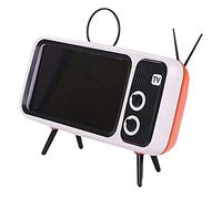 Support de téléphone portable rétro TV pour support de Smartphone 4,7 à 5,5 pouces avec haut-parleur Bluetooth sans fil lecteur de musique Audio (Orange)