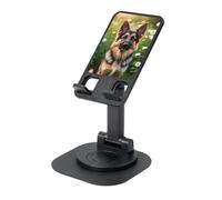Support de téléphone portable rotatif à 360 ° - Angle de hauteur réglable - Support de téléphone portable pliable - Support de téléphone de bureau - Chien de berger allemand - Accessoires de bureau