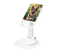 Support de téléphone portable rotatif à 360 ° - Angle de hauteur réglable - Support de téléphone portable pliable - Support de téléphone de bureau - Chien de berger allemand - Accessoires de bureau