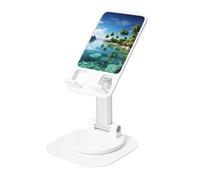 Support de téléphone portable rotatif à 360 ° - Angle de hauteur réglable - Support de téléphone portable pliable - Belle île dans la mer - Accessoires de bureau compatibles avec tous les téléphones