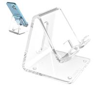 Support de téléphone portable - Support en acrylique réglable pour tablette 4-10 pouces | Transparent Smartphone Pad | Trou de charge réservé, support d'affichage de bureau, comptoir d'accessoires de