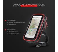 Support de téléphone portable - Universel - Étanche - Moto - Scooter - Rouge