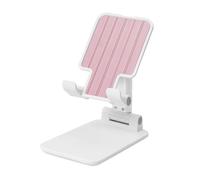 Support de téléphone portable vertical en bois rose avec angle réglable en hauteur compatible avec tous les smartphones Blanc
