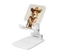 Support de téléphone portable vintage avec chapeau de cowboy - Angle réglable - Support de téléphone portable - Compatible avec tous les smartphones - Blanc