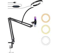 Support De Téléphone Pour Appareil Photo, Support De Suspension, Bras En Ciseaux, Anneau Lumineux De 12,7 Cm, Compatible Avec Iphone, Webcam, Réglable, Noir, Mrl-Pw[GBP6277401]