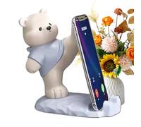 Support de téléphone pour bureau mignon - Décoration d'ours en résine avec joints mobiles | Creative Desktop Cell Phone Holder for Office Home Table Video Calls Entertainment Recording Live Streaming