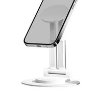 Support de téléphone pour bureau - Support de téléphone rotatif à 360° avec base en métal, support pliable pour regarder la télévision et apprendre