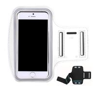 Support de téléphone pour courir : sac de téléphone avec brassard étanche, boîte de rangement sécurisée antichoc | Accessoire de sport léger, fente clé incluse, idéal pour la marche, Blanc, Consulte