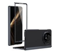 Support de téléphone pour étui Filp For Honor Magic V5 Plating Case with Screen Protector Hinge Case,Drop Protection, Scratch Resistant & Shock-Absorbent,Slim Design Frosted Folding Cover(Svart)
