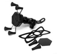 Support de téléphone pour guidon de moto et rétroviseur, rotatif à 360°, étanche, avec poignée sécurisée à quatre griffes, convient aux smartphones de 3,à 6", alliage ABS antirouille (noir avec