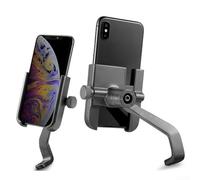 Support de téléphone pour guidon de scooter électrique et vélo avec pince pour appareils de 4,5 à 6,8 pouces avec coussinet absorbant les chocs et réglage à 360 degrés ()