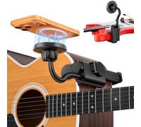 Support de Téléphone pour Guitare, Support de guitare double rotatif à 360° | Convient aux guitares (électriques, basses, ukulélés), Convient aux guitaristes gauchers et droitiers, Clip
