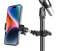 Support de téléphone pour micro, support de microphone réglable pour téléphones mobiles, support de téléphone rotatif compatible avec tous les iPhone, téléphones portables Android