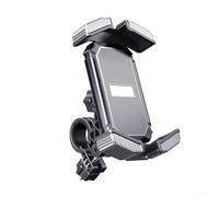 Support de téléphone pour moto à base d'ABS avec articulation pivotante à 360 degrés et rembourrage en silicone antidérapant pour un positionnement constant du téléphone pendant la conduite (guidon)