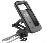 Support de téléphone pour moto avec anneau en silicone étanche, film PET tactile et support rotatif à 360 degrés pour la navigation et le traitement des appels (guidon)