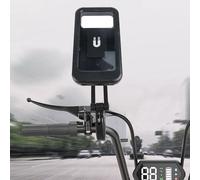 Support de téléphone pour moto avec rotation à 360°, étanche et résistant aux chocs, pour smartphones jusqu'à 7 pouces - Construction ABS + film PET, façade Fa(barre de poignée)