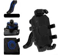 Support de téléphone pour moto et vélo de route - Se fixe au rétroviseur ou au guidon - Compatible avec système de serrage enveloppé de silicone - Noir et orange
