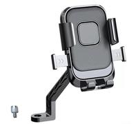 Support de téléphone pour moto et vélo électrique avec mécanisme de verrouillage en une seconde, absorption des chocs, support stable à six griffes, construction en alliage, couleur noire, pour tous