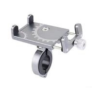 Support de téléphone pour moto fabriqué en alliage d'aluminium avec rotation à 360 degrés et verrouillage fiable pour sécuriser votre smartphone (argenté)