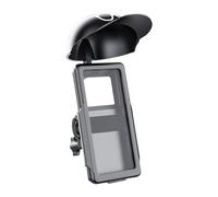 Support de téléphone pour moto - Support mobile étanche pour les cyclistes de voyage | Avant transparent avec pare-soleil, pince de guidon réglable, support stable, support sécurisé multi-angles de