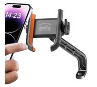 Support de téléphone pour moto - Support réglable anti-vibration pour guidon, pince rotative pour téléphone portable, support de navigation sécurisé | Course de tourisme, trajets quotidiens, écoute de