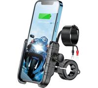 Support De Téléphone Pour Moto Usb Qc 3.0 36 W, Port De Charge Rapide, Base De Montage Antidérapante En Alliage D'aluminium Ip66, Étanche Ip66, Support De Téléphone Portable, Guidon Ou Barre De