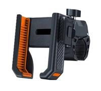 Support de téléphone pour poussettes - matériau ABS, dimensions 9,5 x 9,5 x 7 cm, couleur noir orange, support de téléphone pivotant à 360 degrés, pince de sécurité antidérapante | support pour vélo