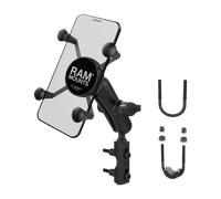 RAM Mounts Support de téléphone X-Grip avec base de réservoir de frein/clapet de moto, Support pour smartphone, Noir