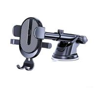 Support de téléphone pour tableau de bord avec clip de crochet, clip de fixation sécurisé pour pare-brise, rotation à 360 degrés, pince en silicone antidérapant, poignée en caoutchouc pour une tenue