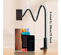 Support De Téléphone Pour Tablette Rotatif À 360 Degrés,Base En Spirale,Adapté Aux Lits,Têtes De Lit,Bureaux,Support De Tablette Pour Téléphone À Bras Long.Black-100Cm 39.3Inch.