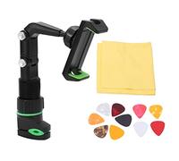 Support de téléphone pour tête de guitare, support de téléphone en plastique, pince fixe, angle réglable avec médiators pour basse pour transmission en direct