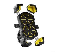 Support de téléphone pour vélo anti-secousses, support de navigation sécurisé à quatre griffes, matériau ABS PC, 14,4 x 7,7 x 3 cm, facile à installer pour vélo, route et VTT, orange, jaune, noir (C)