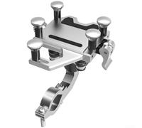 Support de téléphone pour vélo de 10,2 cm, 7,1 cm, avec boules en silicone absorbant les chocs et rotation à 360 degrés, compatible avec les guidons de 21, 8, 31, 8 mm, libération rapide (argent)