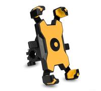 Support de téléphone pour vélo de montagne avec support de guidon réglable - En plastique robuste résistant aux intempéries - Convient tout terrain - 15 x 13,5 x 7,5 cm - Noir, rouge, bleu, jaune (D)