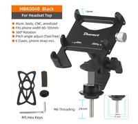 Support De Téléphone Pour Vélo De Route Et Vtt,Support De Smartphone Rotatif À 360 Degrés,Support De Téléphone En Aluminium Et Plastique,Support D'invite,Support De Casqu - Type Mbk004b-Bk Hds Alum