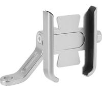 Support De Téléphone Pour Vélo, Support De Téléphone Pour Moto Scooter Rétroviseur, Support De Téléphone Pour 4-6.5 Pouces Avec Coussin Anti-Dérapant, Ton Argenté