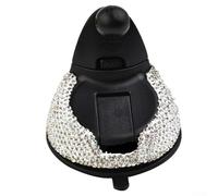 Support de téléphone pour voiture en strass pour tableau de bord - Support réglable en ABS à ventouse pour Galaxy / Plus - Accessoires d'intérieur Bling pour femme