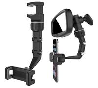 Support de Téléphone pour Voiture Rétroviseur Support de Téléphone Universel Rotatif 360 Degrés pour tous les smartphones (Noir)