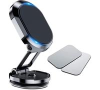 Support de téléphone pour voiture, support universel pour tableau de bord avec bras rétractable flexible et adaptable, base magnétique rotative