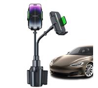 Support de téléphone pour voiture - Utilisation sur tableau de bord et pare-brise - Tête réglable à 360 degrés, support facile à une main avec tapis de charge sans fil Qi et adhésif puissant | Support