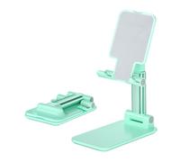 Support de téléphone réglable, angle réglable en hauteur avec coussinets en silicone, support de bureau pliable pour tous les smartphones, tablettes, iPad, vert