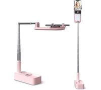 Support de téléphone réglable avec lumière LED, batterie 1000 mAh, perche télescopique, rotation à 360°, télécommande Bluetooth, étui de voyage durable, câble de charge USB disponible en rose ou blanc