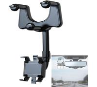 Support de téléphone rétractable pour rétroviseur intérieur, fixation universelle avec utilisation à une main pour une conduite en toute