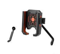 Support de téléphone robuste pour rétroviseur de moto avec double protection contre les chocs, utilisation facile d'une seule main pour GPS et smartphones jusqu'à 18,3 cm, gris (orange)