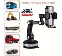 Support de téléphone rotatif à 360° - ABS durable, support de tableau de bord avec bras et pince réglables, adapté aux voitures, camions et engins de chantier Taille UniqueABS